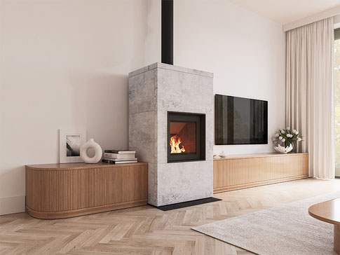 Altech Max Massiv B Specksteinofen im Wohnraum