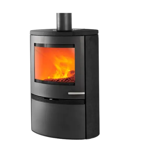 TermaTech TT22HS BLACK, lackierter Naturstein Kaminofen – Produktansicht