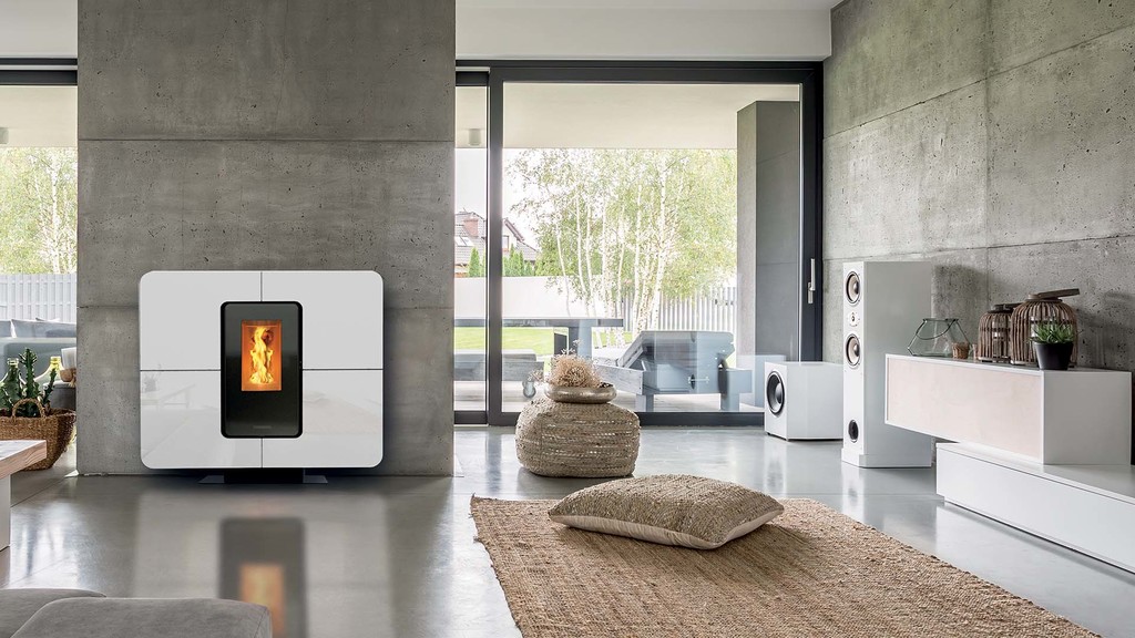 Thermorossi Slimquadro 11 Evo Cristallo, kanalisierbarer Pelletofen